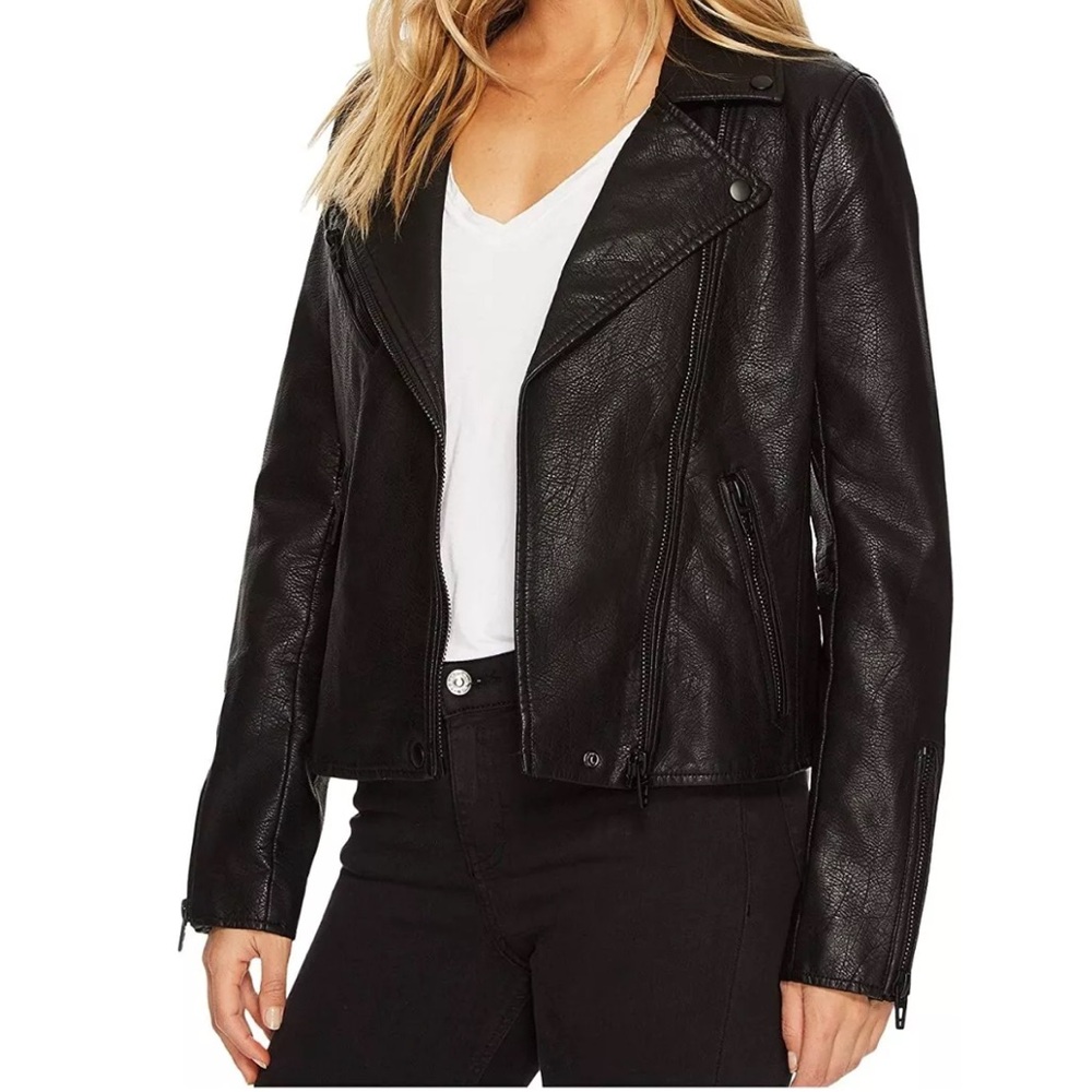 Blank NYC  Motorcycle Black Onyx Faux Leather Moto Jacket
